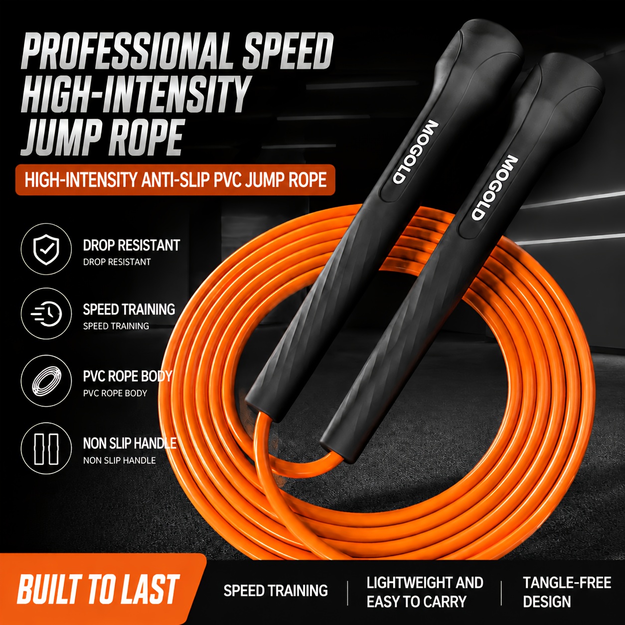 Skipping Rope Pvc - เชือกกระโดดความเร็วระดับมืออาชีพ - เชือกฝึกซ้อม PVC น้ำหนักเบาพิเศษ -