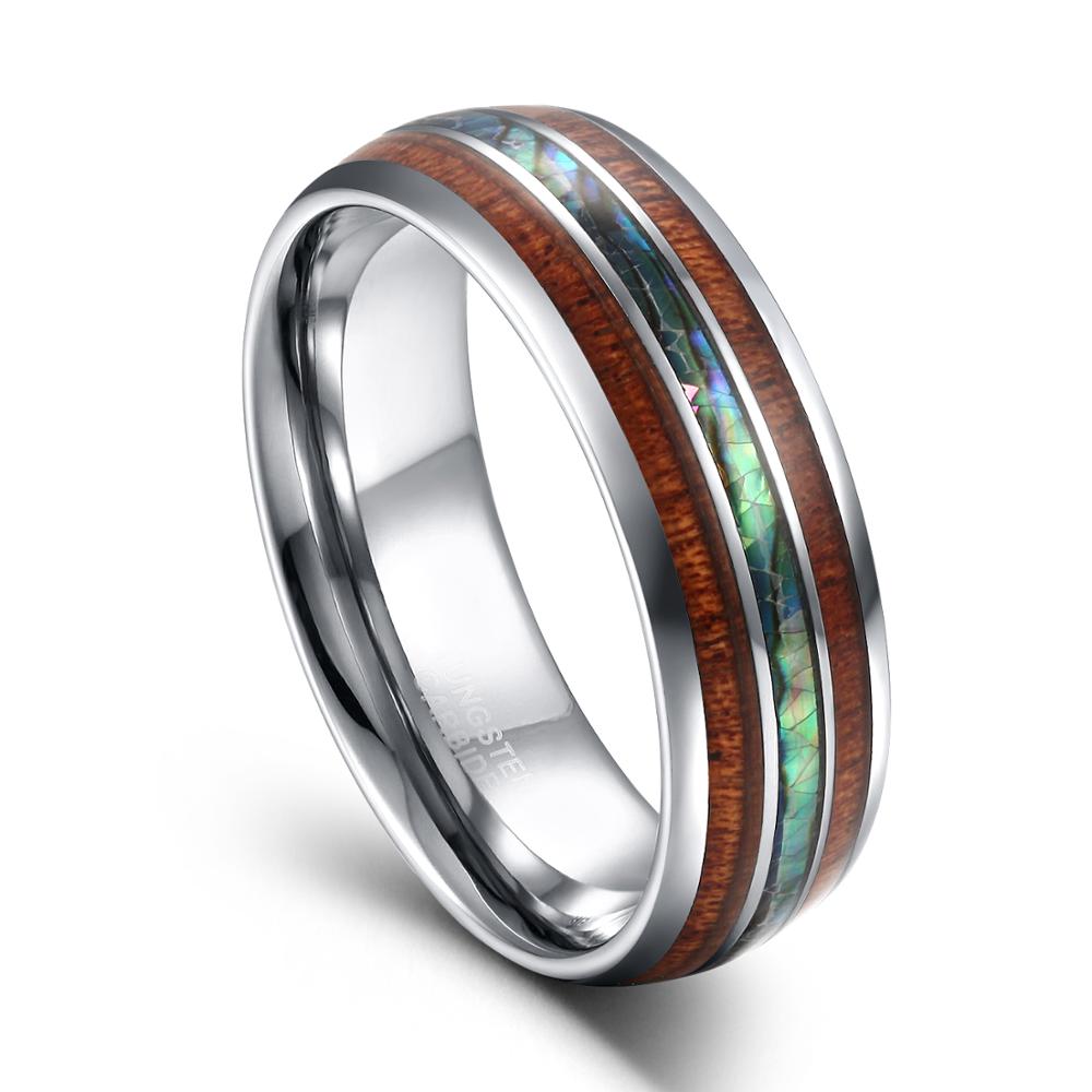 Gymnastic Ring Wood - TIGRADE 8mm แหวนทังสเตนคาร์ไบด์ Hawaiian KOA Wood