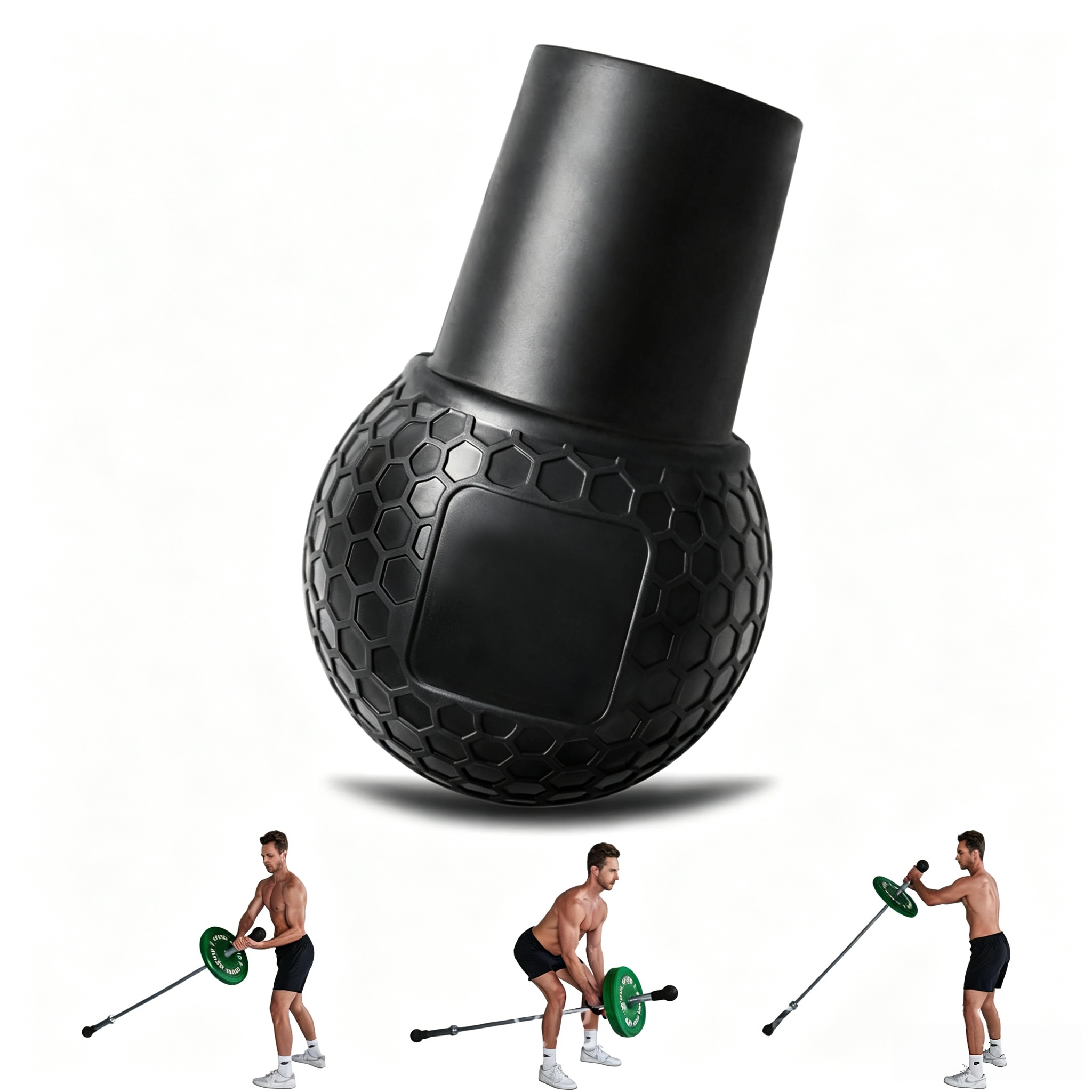Landmine Barbell Attachment - อุปกรณ์เสริมฐานท่อสำหรับบาร์เบลแลนด์ไมน์ในโฮมยิม สำหรับการฝึกความแข็งแรงของร่างกายทั้งหมด การออกกำลังกายแบบสควอทและโรว์ บาร์เบลบอมบ์