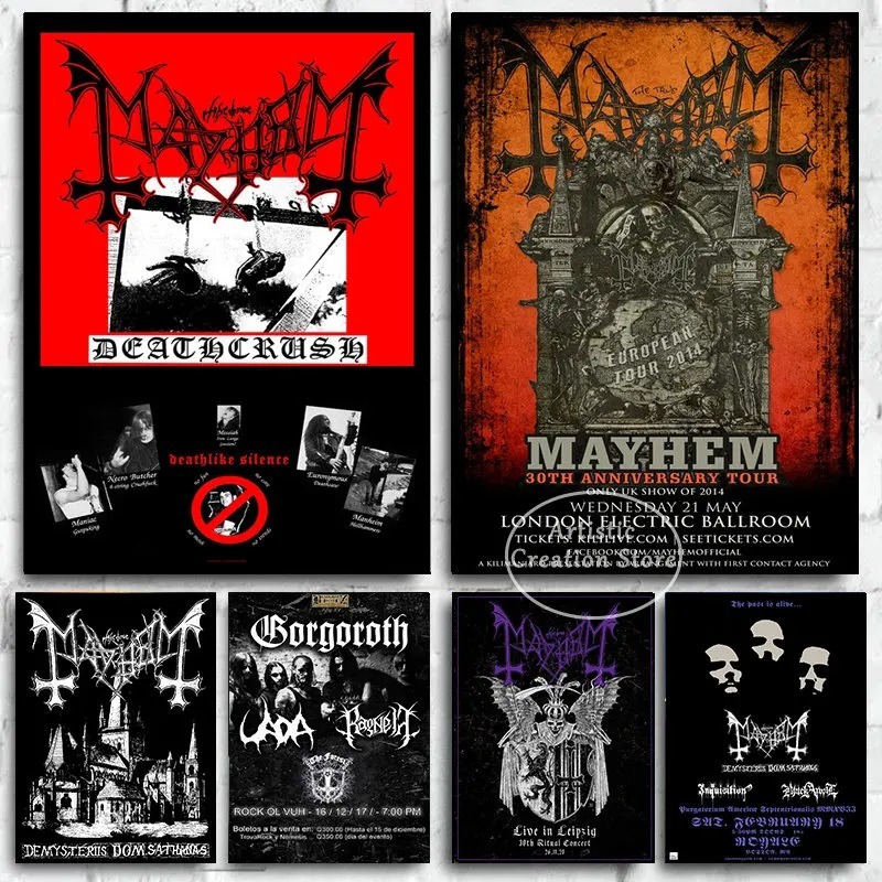 Crossfit Mayhem - Mayhem โปสเตอร์สแกนดิเนเวียนโลหะวงดนตรีพิมพ์ภาพวาดผ้าใบ Wall Art ภาพห้องนอน Club