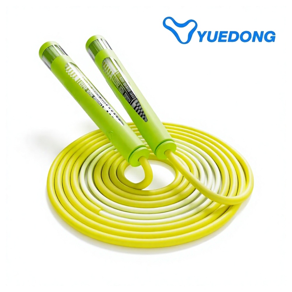 Jump Rope Speed Bearing - เชือกกระโดดปรับความเร็วได้ YUEDONG สีไล่ระดับ PVC เชือกกระโดดแบบไม่พันกัน ด้ามจับคริสตัล