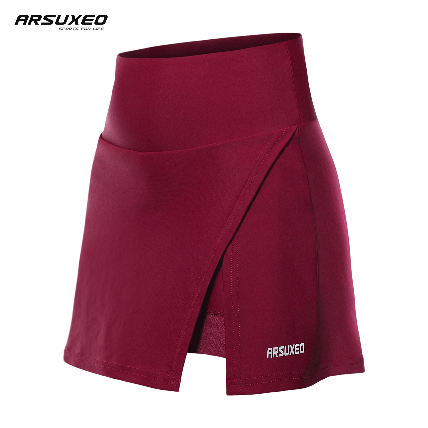 Crossfit G - Arsuxeo ชุดออกกำลังกายผู้หญิง, กางเกงขาสั้นปั่นจักรยานฤดูร้อนแบบลำลองมีกระเป๋าฟิตเนสโยคะกางเกงเทนนิสกอล์ฟกระโปรง D315