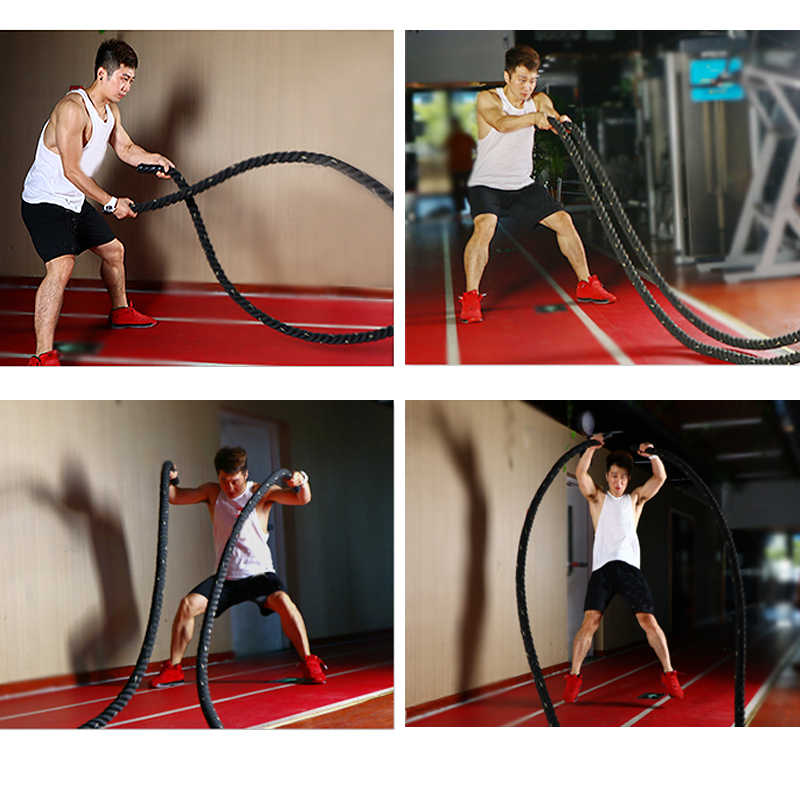 Crossfit No Equipment Workouts - เชือกออกกำลังกายแบบมืออาชีพ 9ม./12ม./15ม. สำหรับการฝึกซ้อมครอสฟิต ฟิตเนส อุปกรณ์ออกกำลังกายสำหรับเสริมสร้างความแข็งแรง การออกกำลังกายแบบคาร์ดิโอ