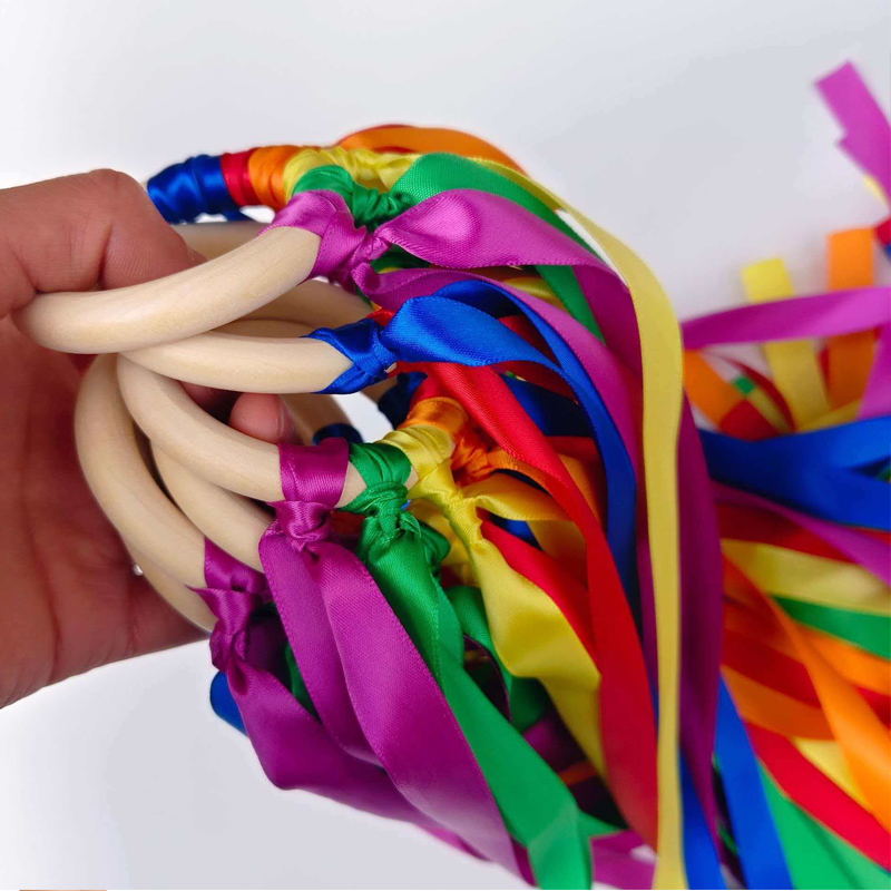 วิ้งค์สายรุ้งพร้อมห่วงไม้ อุปก - Gymnastic Ring Wood บทวิจารณ์และราคา
