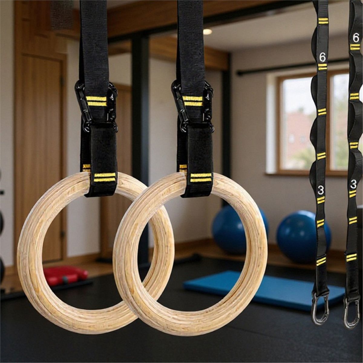 โปรโมชั่นฤดูร้อน ชุด 2 ชิ้น ห่ - Gymnastic Ring Wood บทวิจารณ์และราคา