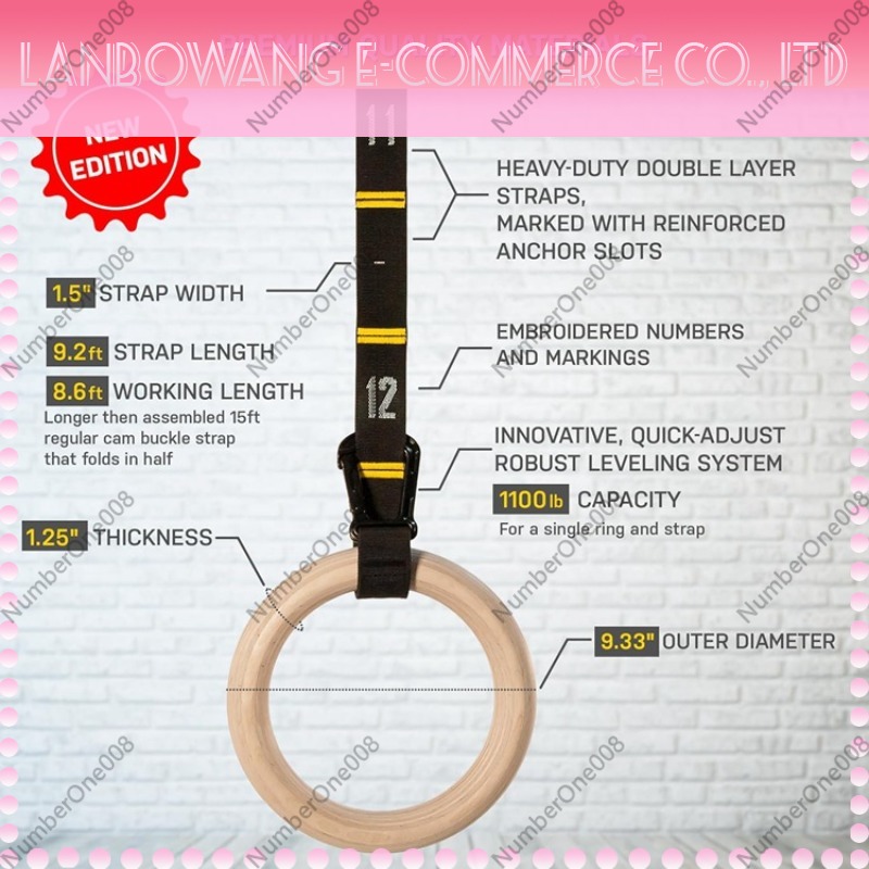 ชุดห่วงออกกำลังกายไม้เบิร์ชแข็ - Gymnastic Ring Wood บทวิจารณ์และราคา